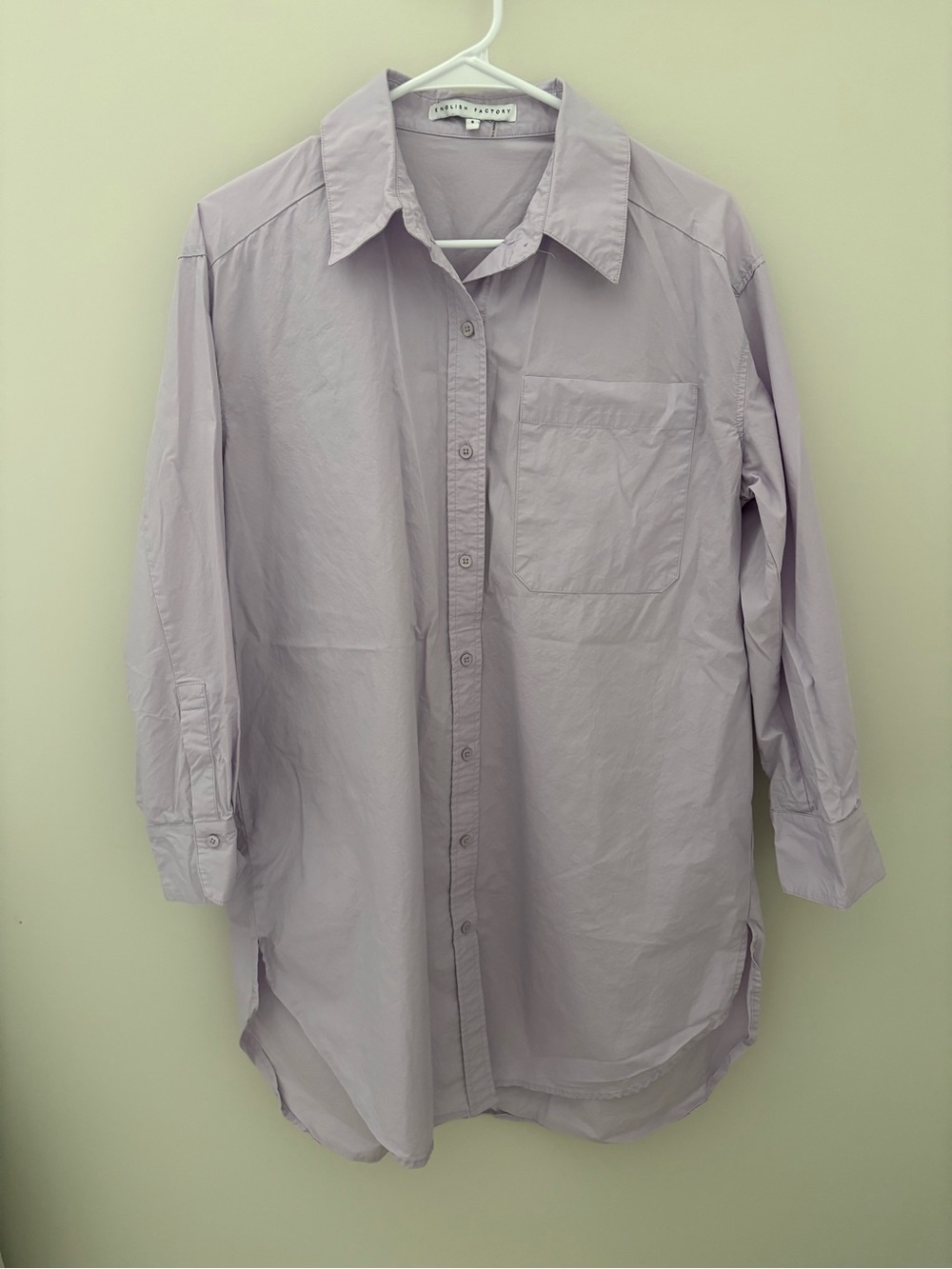 English Factory Lavender Button-Down Tunic Dress